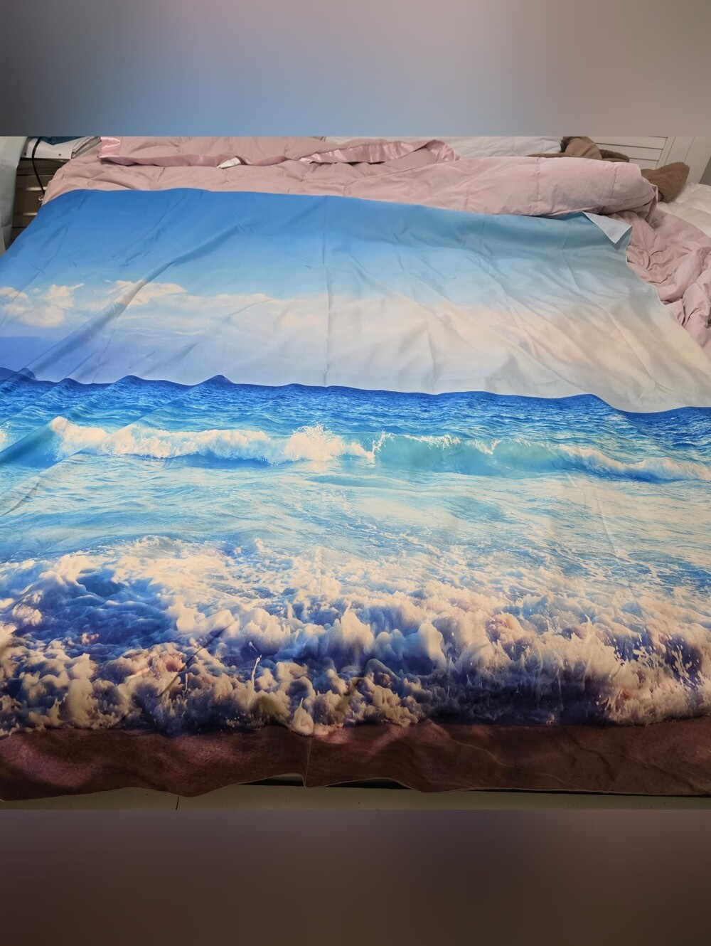 Set Of 2 Tapestry OCEAN  - Blue Seascape 60"×60"